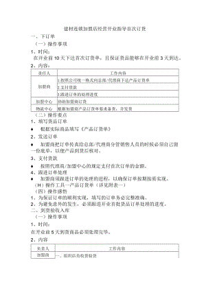 建材连锁加盟店经营开业指导首次订货.docx