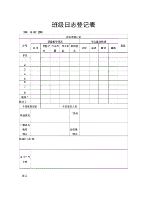 班级日志登记表.docx