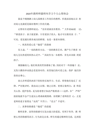 2023年公立学校教师道德师风学习个人心得体会 范文汇编3份.docx