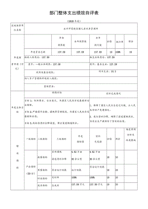 部门整体支出绩效自评表.docx