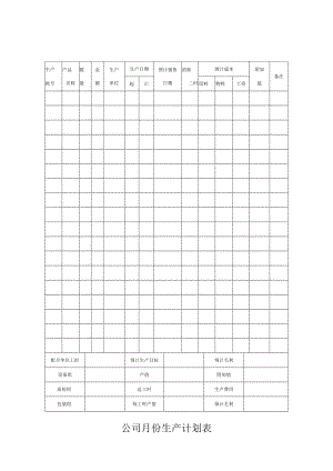 公司月份生产计划表.docx