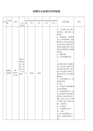 除颤仪训练器项目明细表.docx