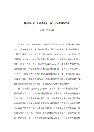 国有经济还需要新一轮产权制度改革.docx