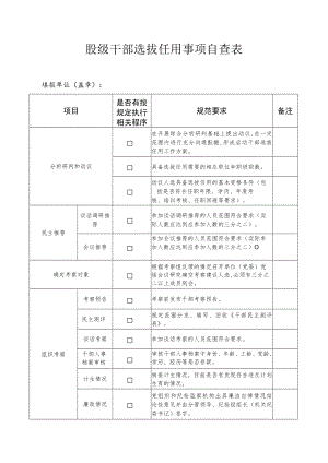 股级干部选拔任用事项自查表（空白样表）.docx