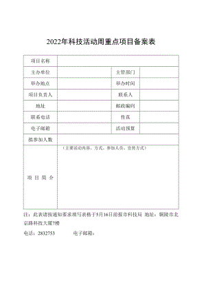 2022年科技活动周重点项目备案表.docx