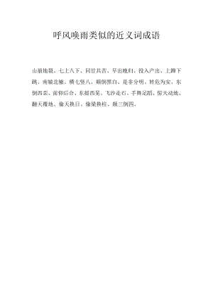 呼风唤雨类似的近义词成语.docx