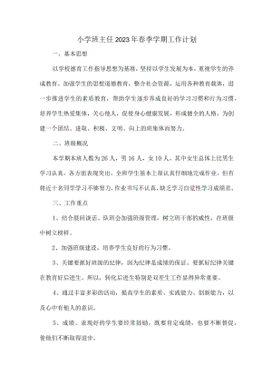 城区学校小学生2023年班主任春节开学个人工作计划（合计3份）.docx