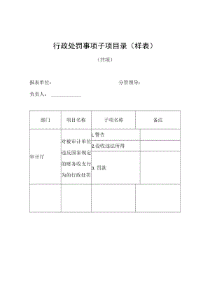 行政处罚事项子项目录样表.docx