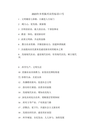 2023年乡村振兴宣传标语口号 (样板3份).docx
