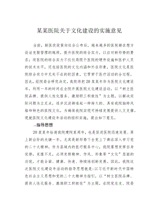 某某医院关于文化建设的实施意见.docx