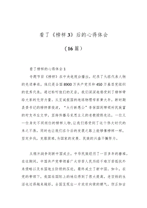 （16篇）看了《榜样3》后的心得体会.docx