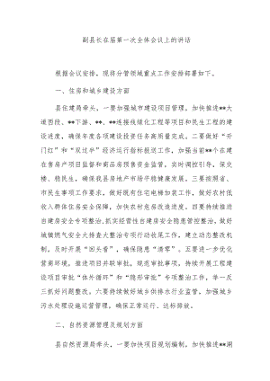 副县长在届第一次全体会议上的讲话.docx
