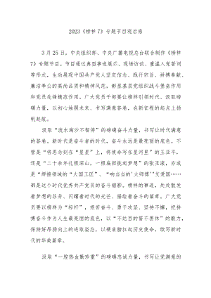 2023《榜样7》专题节目观后感3篇.docx