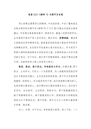 观看2023《榜样7》专题节目有感3篇.docx