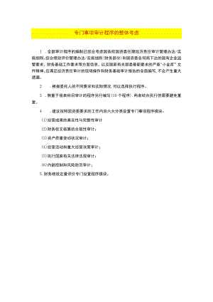 0专门事项审计程序的整体考虑.docx