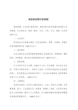 全国企业首席质量官质量变革创新典型案例撰写参考模板申报表、评价参考规则.docx