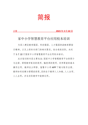 国家中小学智慧教育平台应用校本培训简报.docx