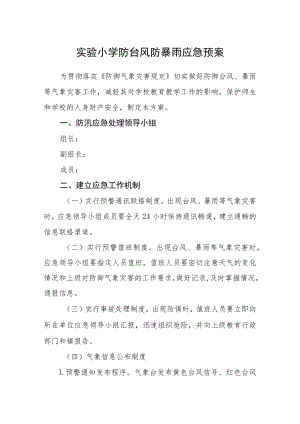 实验小学防台风防暴雨应急预案.docx