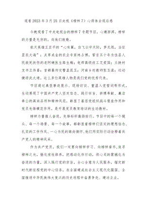 观看2023年3.25央视《榜样7》心得体会观后感4篇.docx