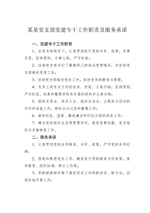 某某党支部党建专干工作职责及服务承诺.docx
