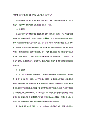 2023年中心组理论学习的实施意见.docx
