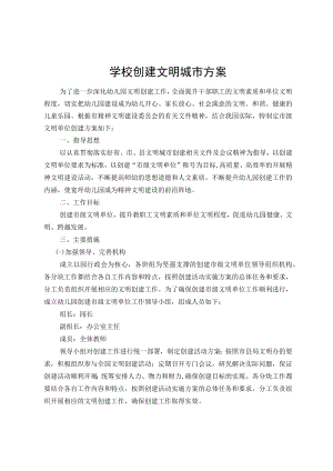 学校创建文明城市方案.docx