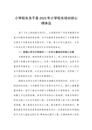 实验小学校长参加县2023年小学校长培训班心得体会三篇范文.docx