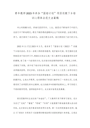 青年教师2023年参加“国培计划”项目送教下乡培训心得体会范文2篇稿.docx