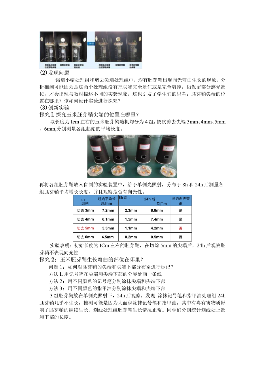 由玉米胚芽鞘向光性实验引发的系列探究(说课文稿).docx_第2页