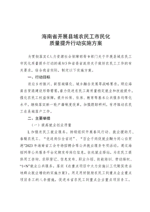 海南省开展县域农民工市民化质量提升行动实施方案.docx