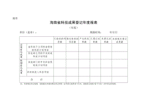 海南省科技成果登记年度报表.docx