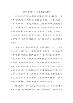 观看《榜样4》心得2篇供借鉴.docx