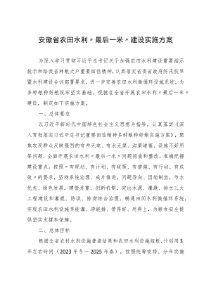 安徽省农田水利“最后一米”建设实施方案.docx