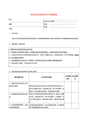 9报表科目审计程序--权益项目和国有资产保值增值.docx