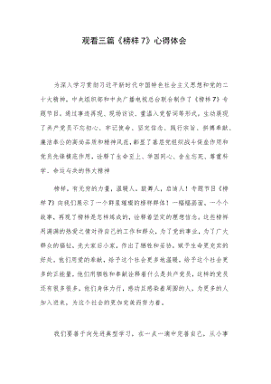 观看三篇《榜样7》心得体会.docx