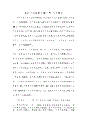 基层干部收看《榜样7》心得体会.docx