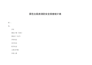 居住出租房消防安全排查统计表.docx