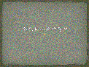 个人和企业所得税.ppt