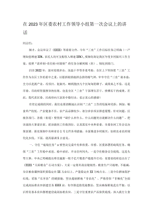 在2023年区委农村工作领导小组第一次会议上的讲话.docx