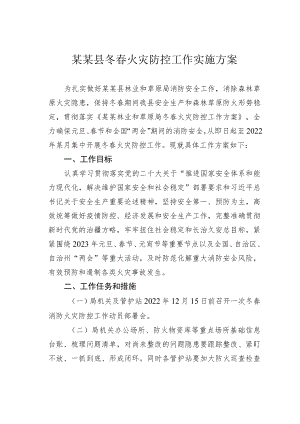某某县冬春火灾防控工作实施方案.docx
