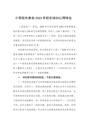 小学校长参加2023年校长培训心得体会三篇.docx