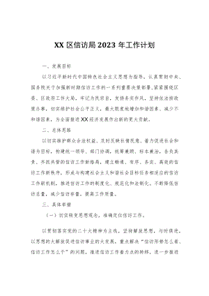 XX区信访局2023年工作计划.docx