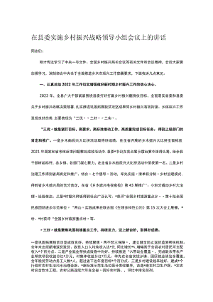 在县委实施乡村振兴战略领导小组会议上的讲话.docx