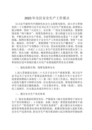 2023年全区安全生产工作要点.docx