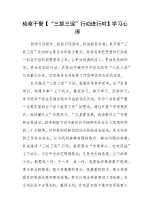 检察干警【“三抓三促”行动进行时】学习心得.docx