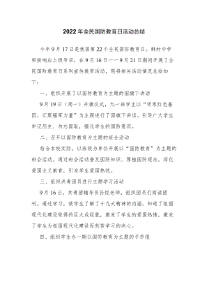2022年全民国防教育日活动总结.docx