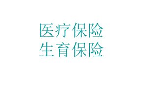 医疗生育保险.ppt