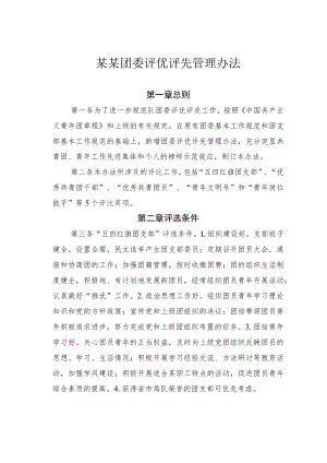 某某团委评优评先管理办法.docx