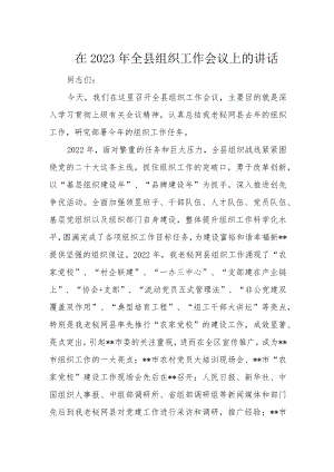在2023年全县组织工作会议上的讲话.docx