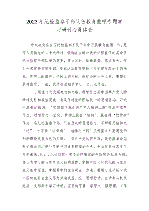 2023年纪检监察干部队伍教育整顿专题学习心得体会 五篇.docx